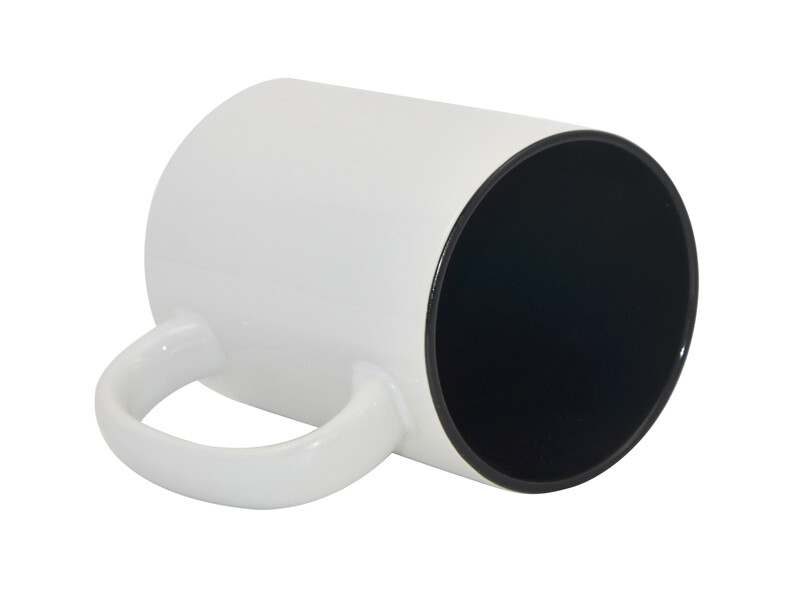 Four (4) 11oz Sublimation Ceramic Mugs, White/Back