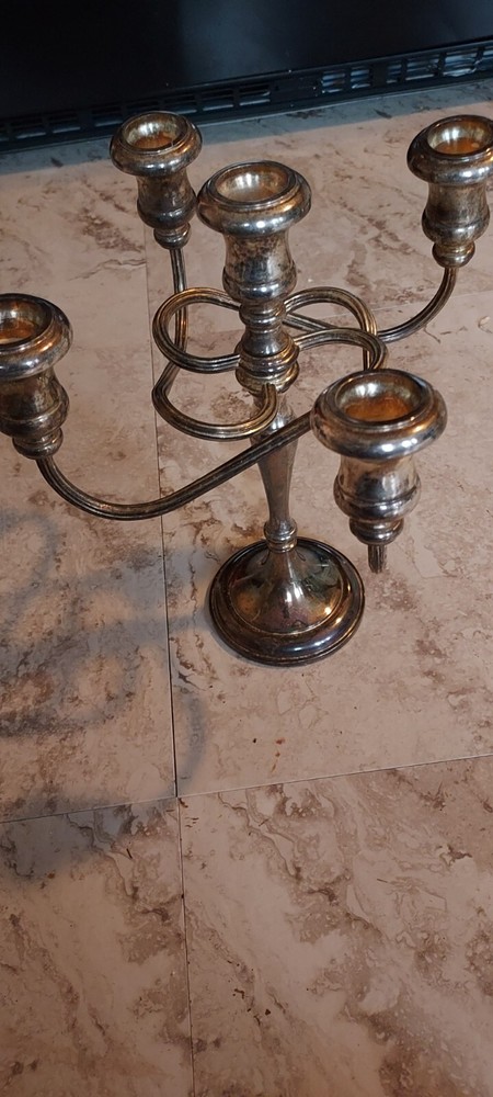 vintage silverplate candelabra unique design heavy made