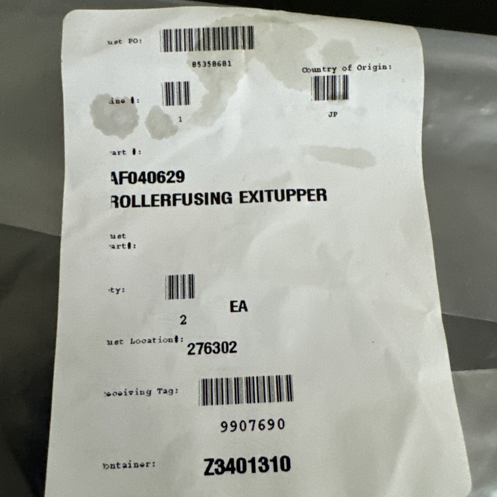 Lot 2 Ricoh Roller Fusing Exit Upper AF040629