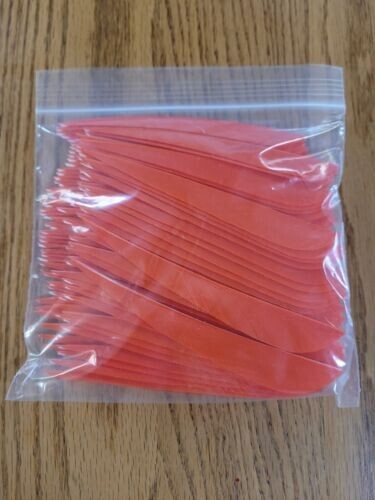 5 inch Feathers Right Wing Parabolic Cut 100 pack Orange