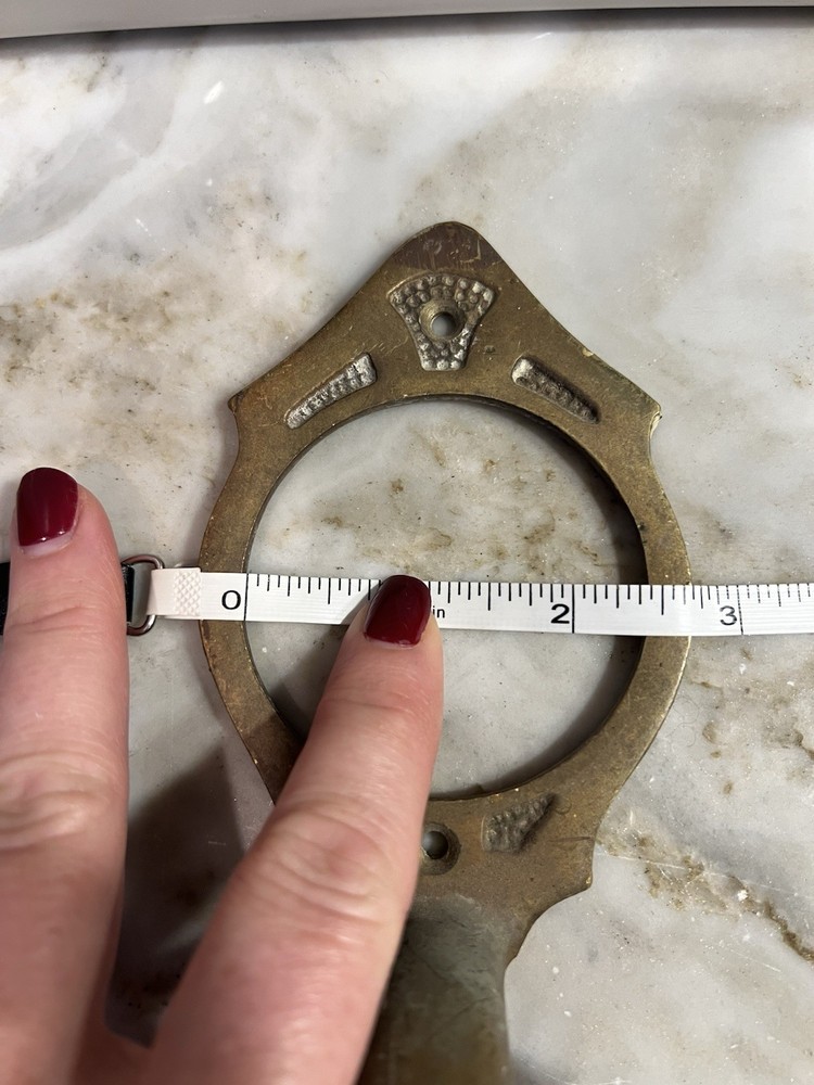 Vintage traditional solid brass door pull handle with cylinder lock Insert