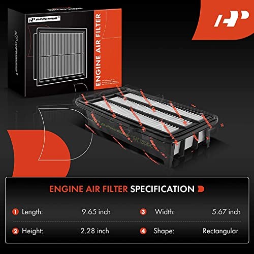 Engine Air Filter Compatible with Honda Models - Civic 2016 2017 2018 2019