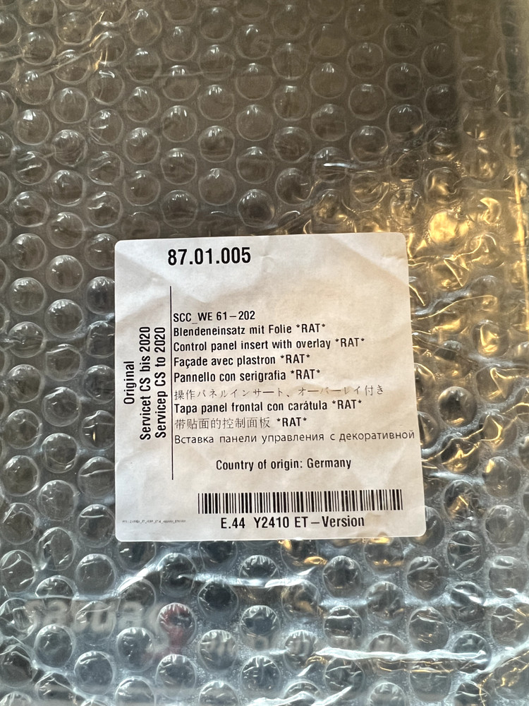Rational Control Panel Insert With Overlay 87.01.005