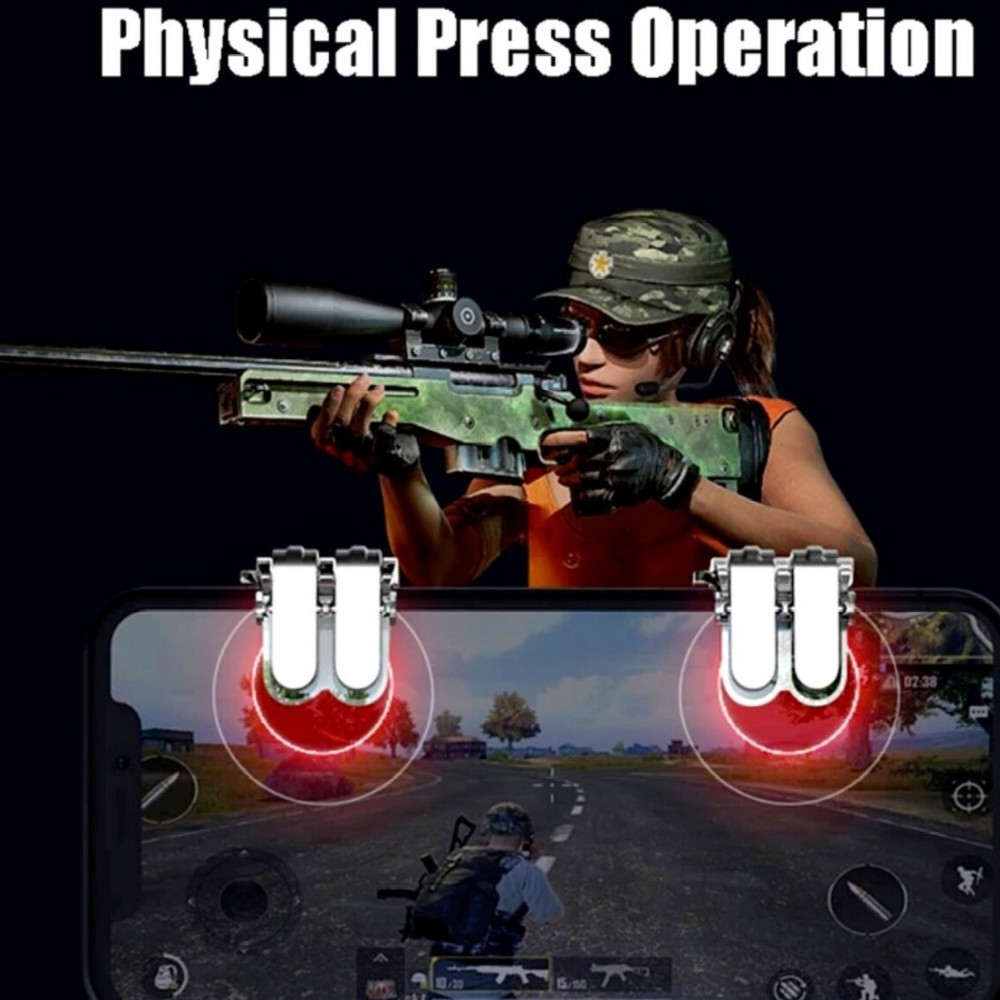 W6 Gaming Trigger Phone Game PUBG Mobile Controller Gamepad For IOS Android