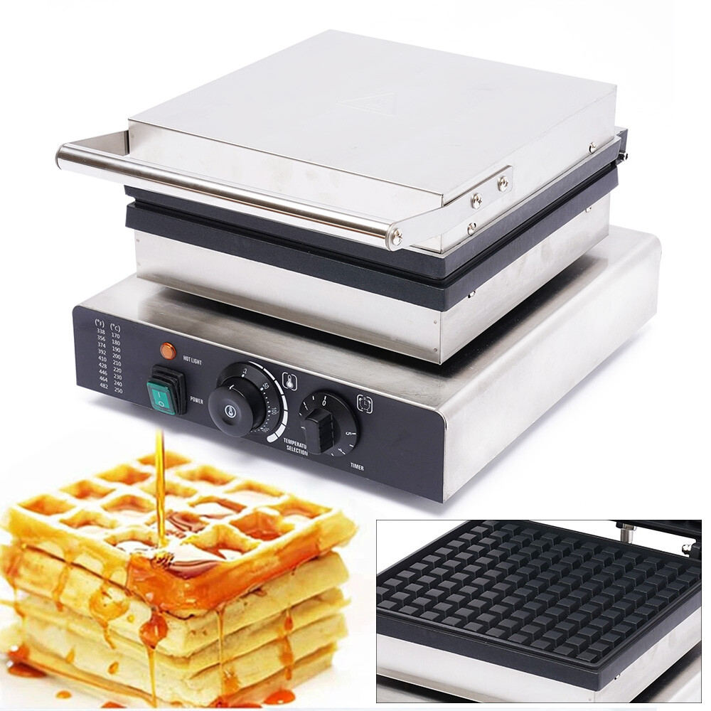 110 V Commercial Waffle Maker Rectangular Stainless Steel Body Waffle Maker New