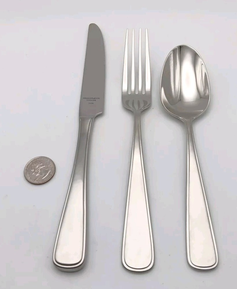 Reed & Barton Unison 3 Piece Place Set 18/10 Stainless Flatware Glossy