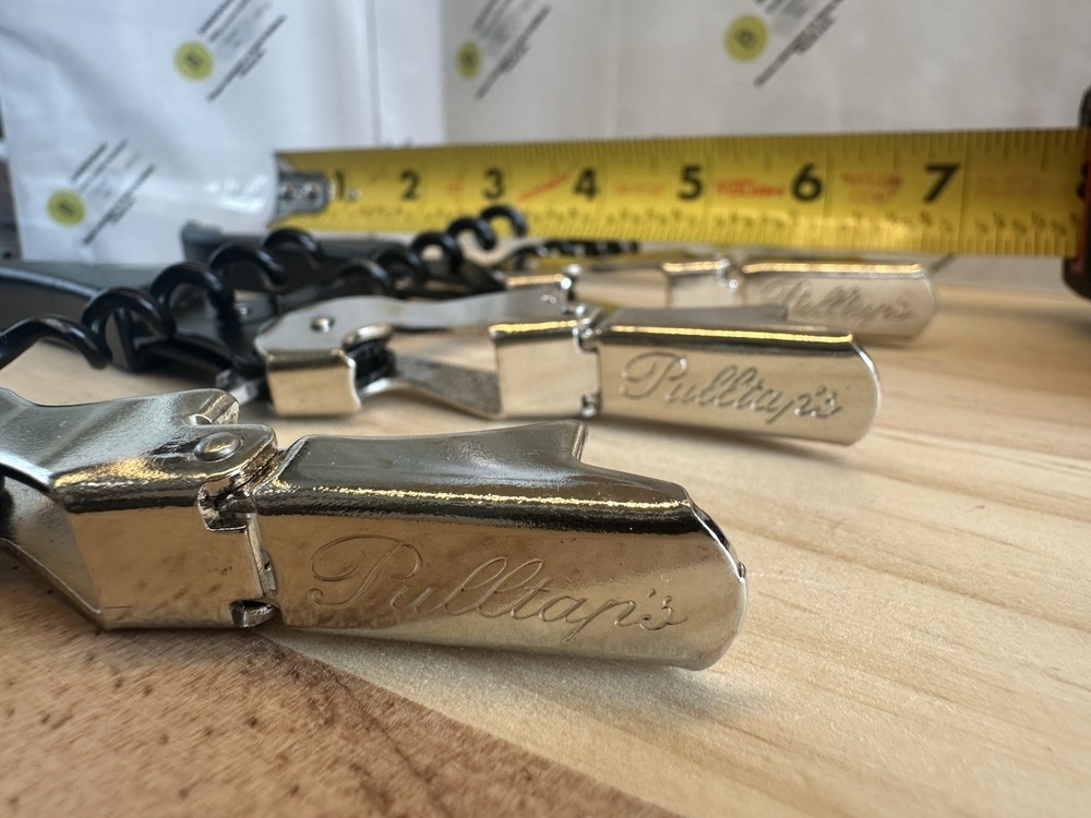 3-Pk Pulltap's Professional Double-hinged Waiter's Corkscrew with Pulltap's Logo