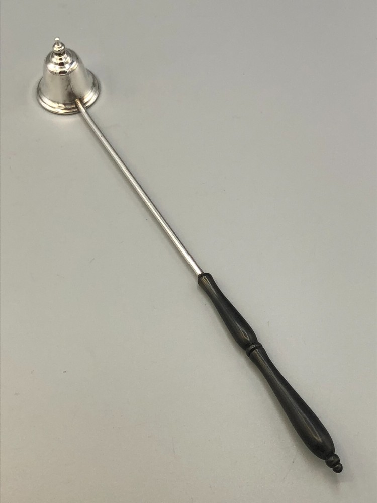 Gorham Sterling Silver and Wood handle Candle Snuffer 9.75"