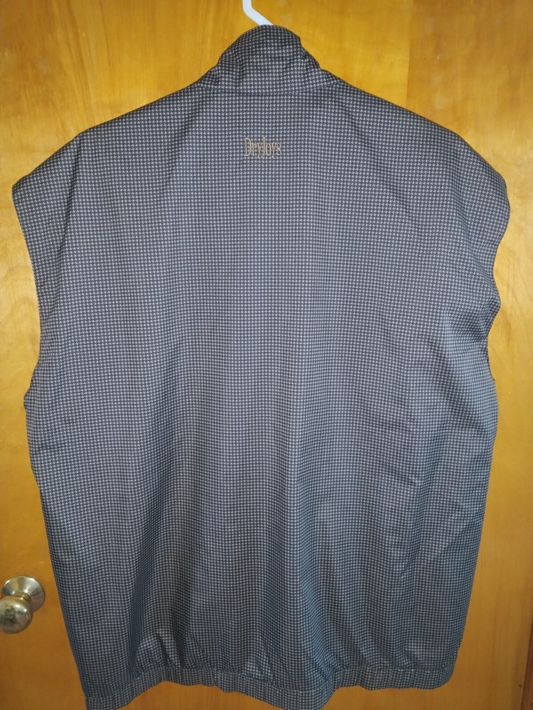 DryJoys Pullover Golf Vest Black Beige Herringbone Design Size Medium
