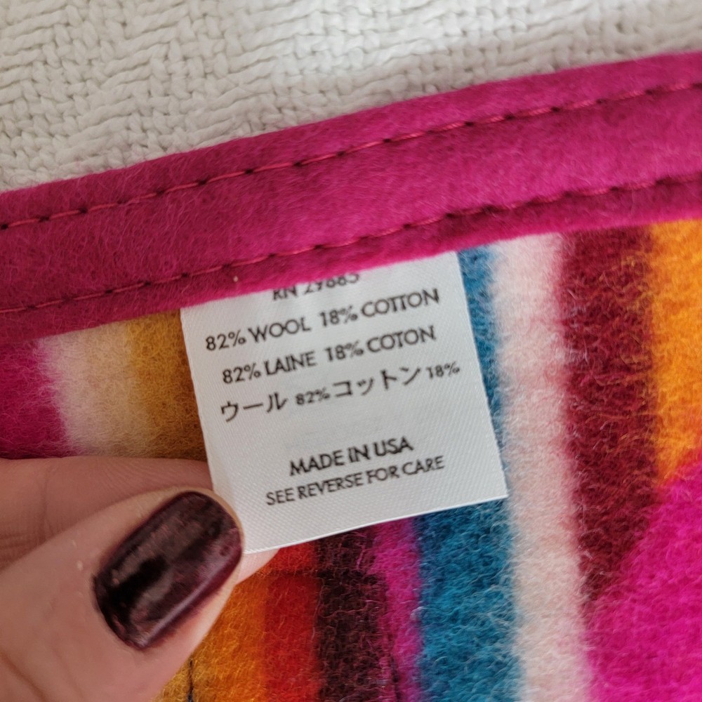 Pendleton NWT Beaver State Wool Cherry Muchacho Robe Crib Blanket Personalized