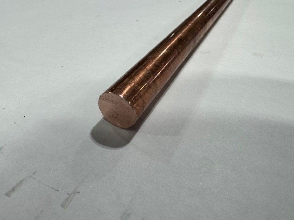 3/4" Diameter Copper Rod x 7 Inches Long