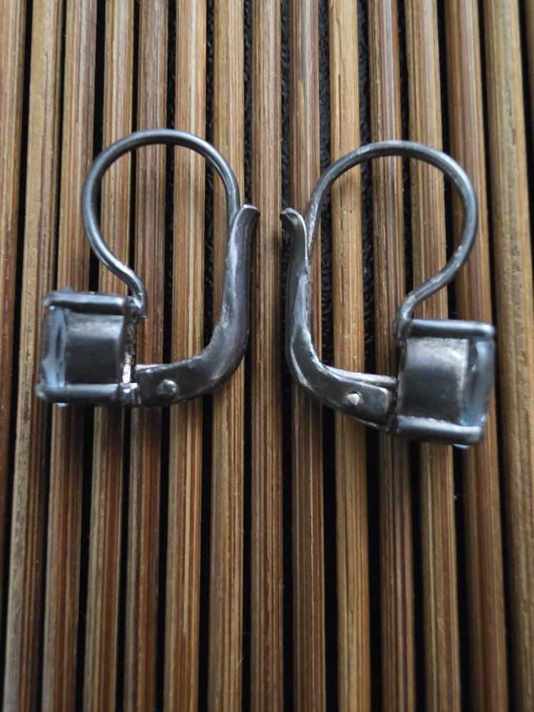 925 Silver Spinel Dangle Earrings (Vintage)