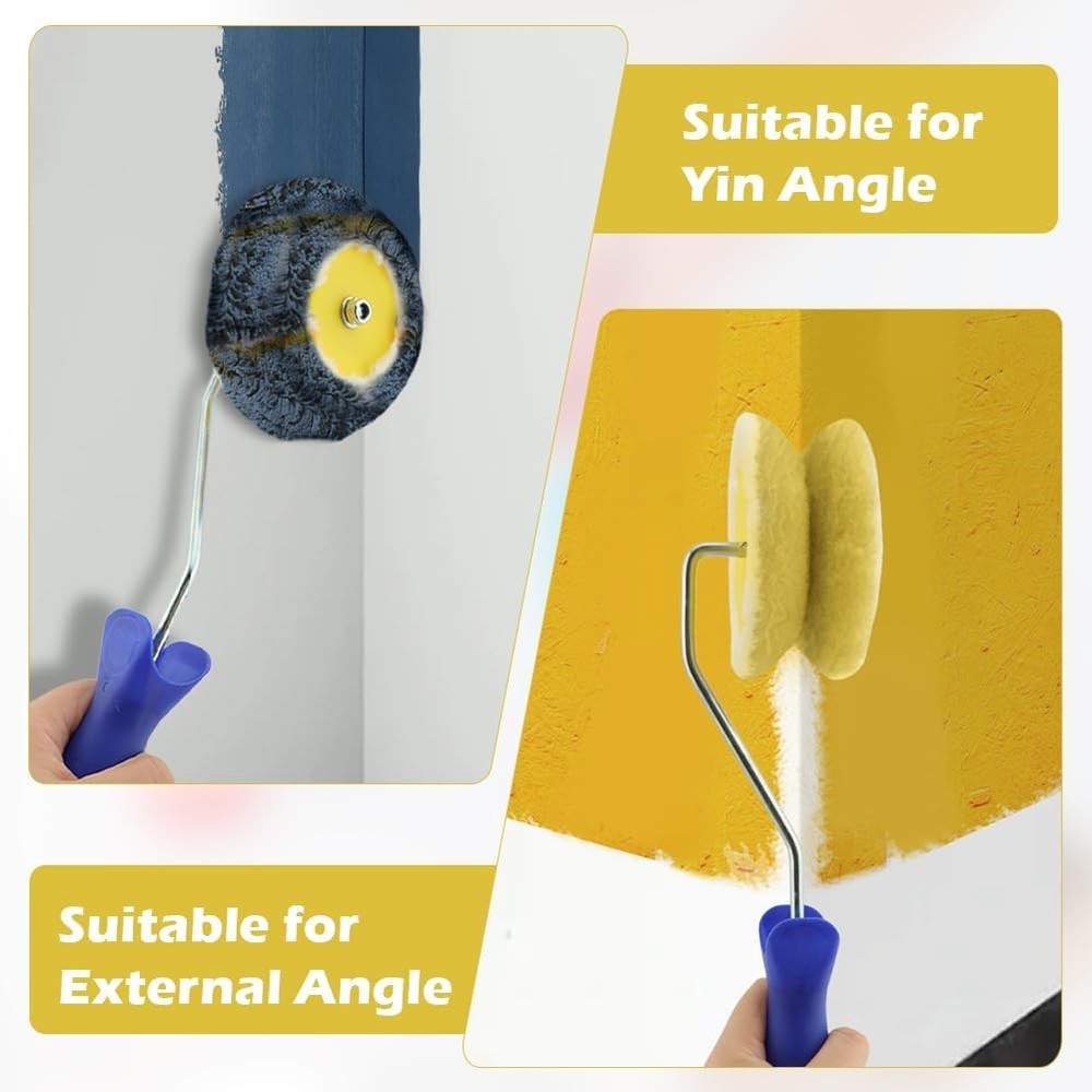 Corner Paint Roller, 5pcs Drywall Edger Painting Rollers Kit, Blue