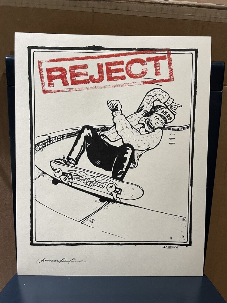 Lance Mountain Skateboard Artwork Signed Print Peter Hewitt Anti Hero