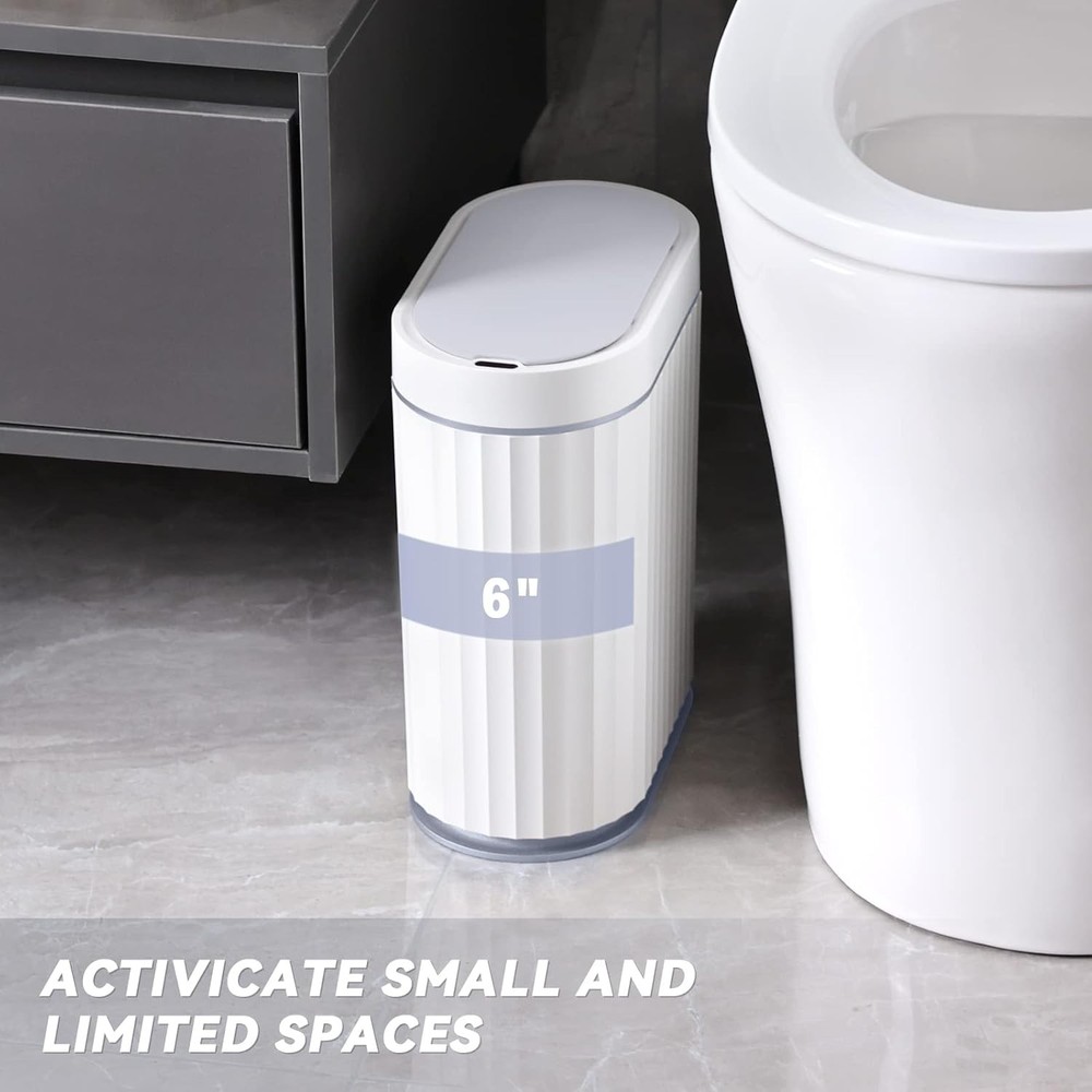 ELPHECO Bathroom Trash can Motion Sensor, Automatic Garbage can, Slim Plastic Sm