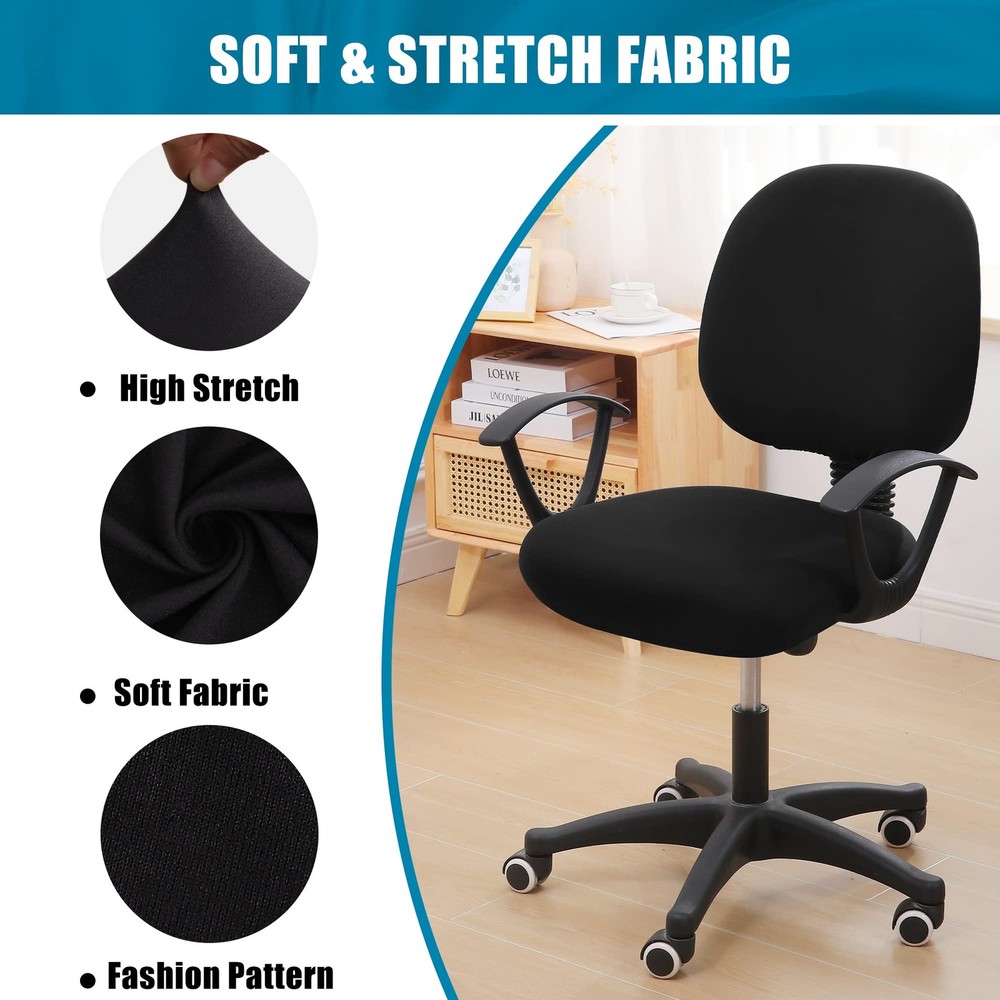 Smiry Stretch Printed Office Computer Chair Covers Universal Washable Removable