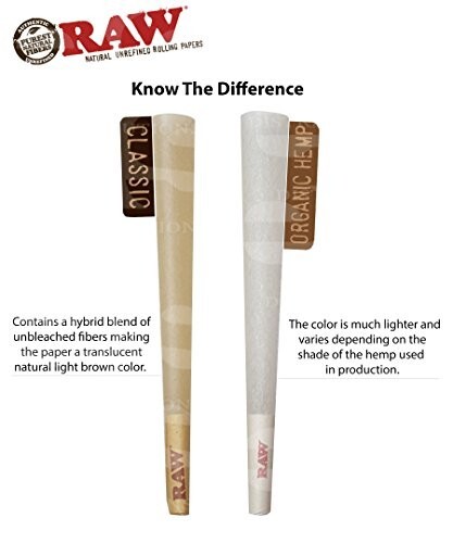 Authentic RAW Organic King Size Hemp Pre-Rolled Cones 100 Pack & Three Tree Case