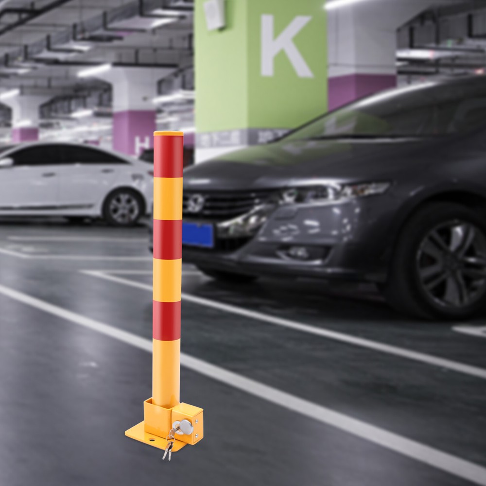 Automatic Locking Parking Post Safety Bollard Iron Pipe Traffic Post Barrier NEW