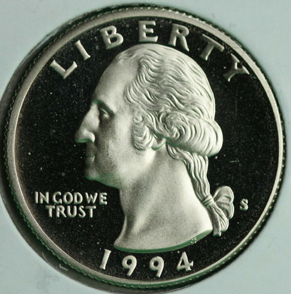 1994 S CLAD Proof Washington Quarter 25c Coin Twenty Five Cents