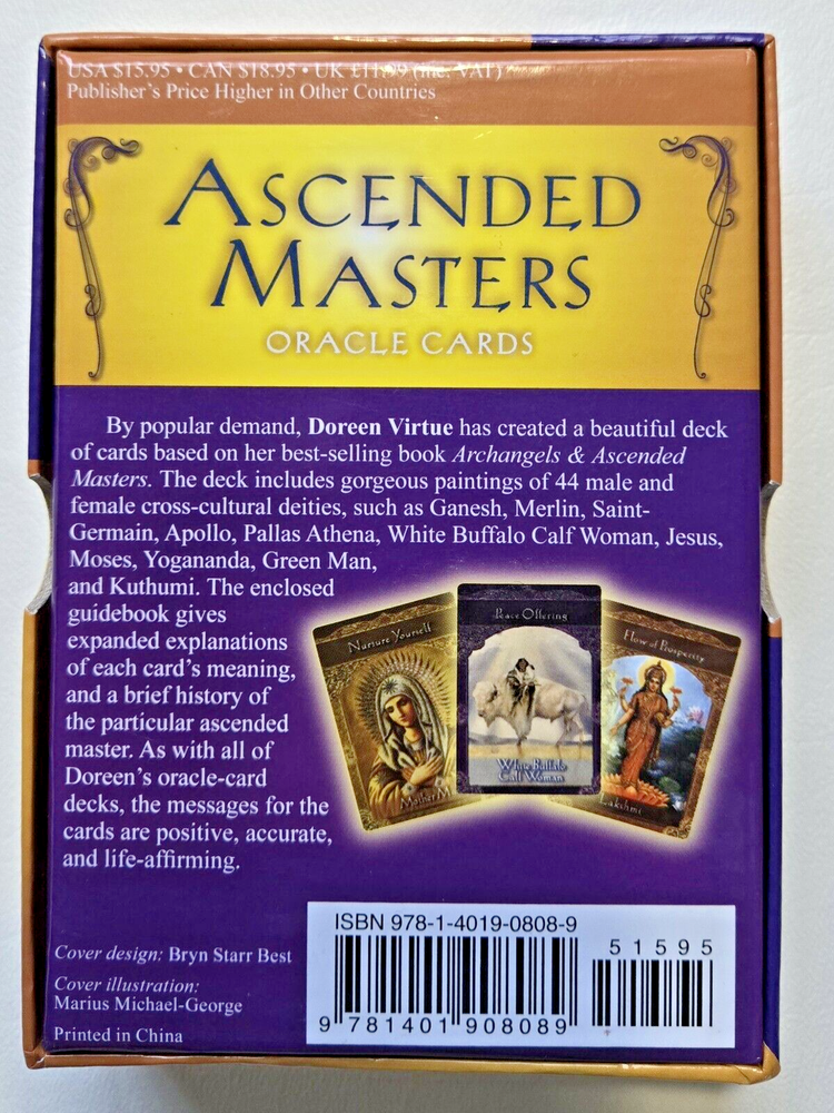 27 Ascended Masters Oracle Cards, Guidebook & Box - NOT COMPLETE