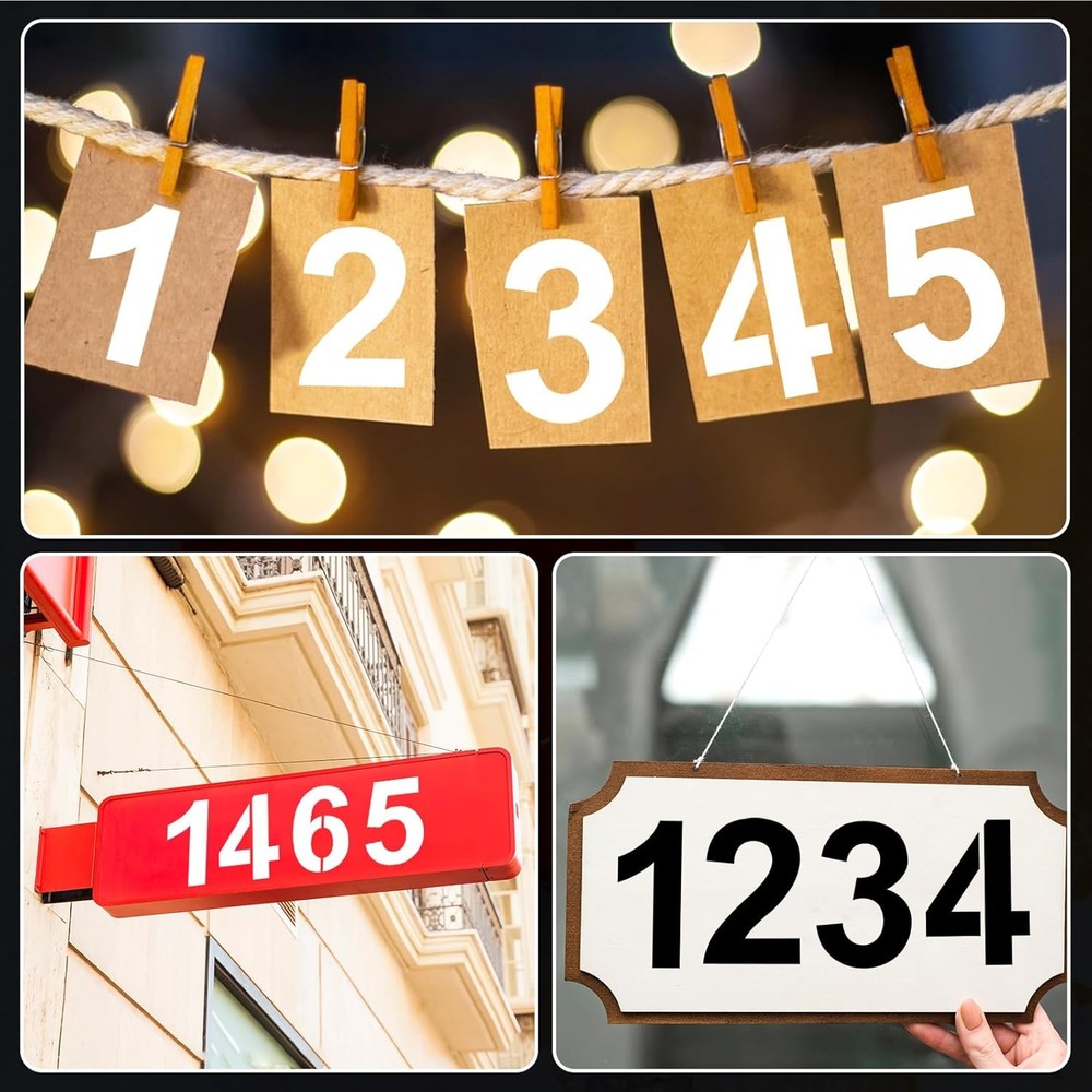 6 Inch 0-9 Number Stencils Set Reusable Plastic 6