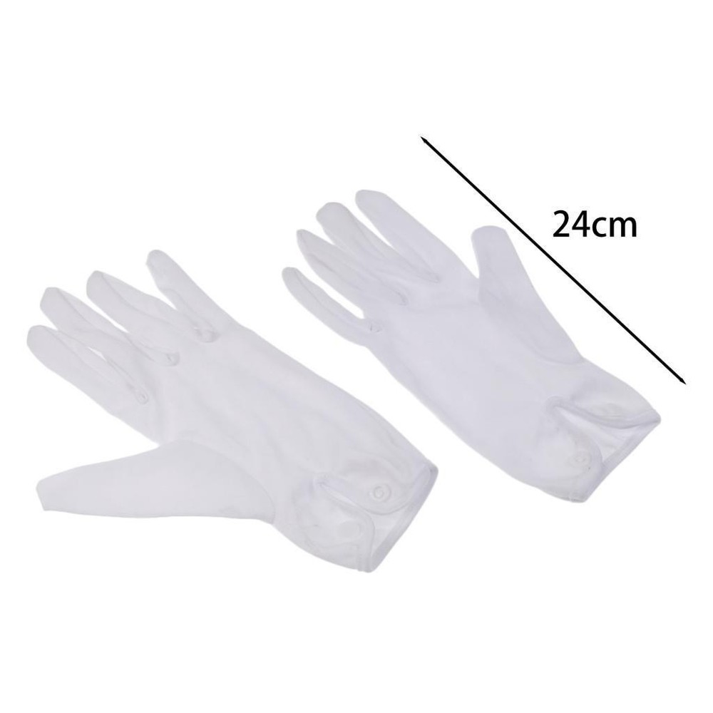 1 Pair Billiard Referee Gloves - White