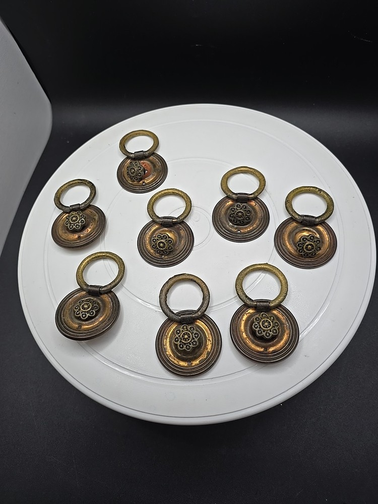 2 Ornate Brass Victorian Antique Drawer Pulls Cabinet Handles "Read Below"