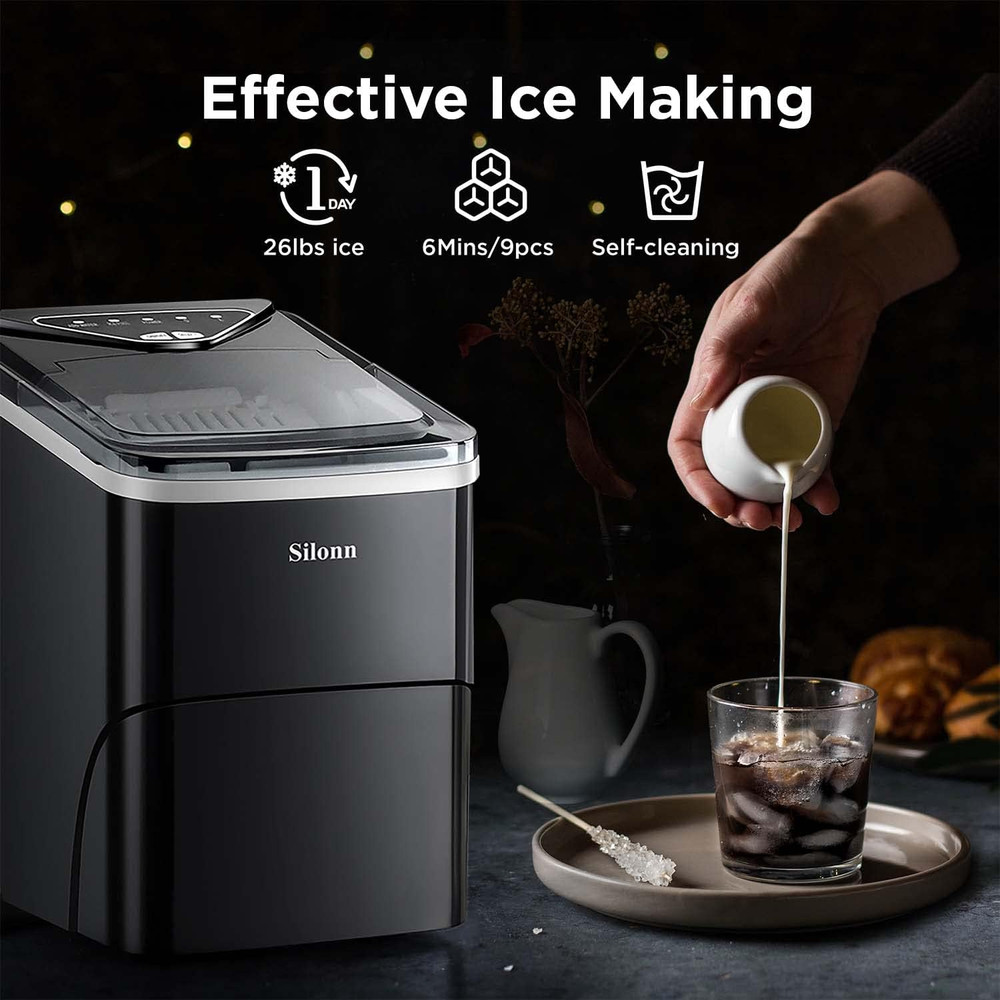 Countertop Ice Maker - Efficient Self-Cleaning Ice Machine with 2L Capacity, 26L