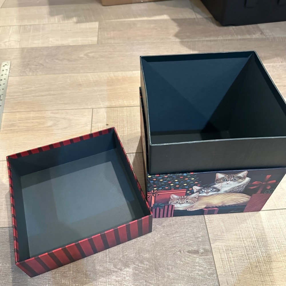 BOBS BOXES CHRISTMAS CAT STURDY CUBE BOX