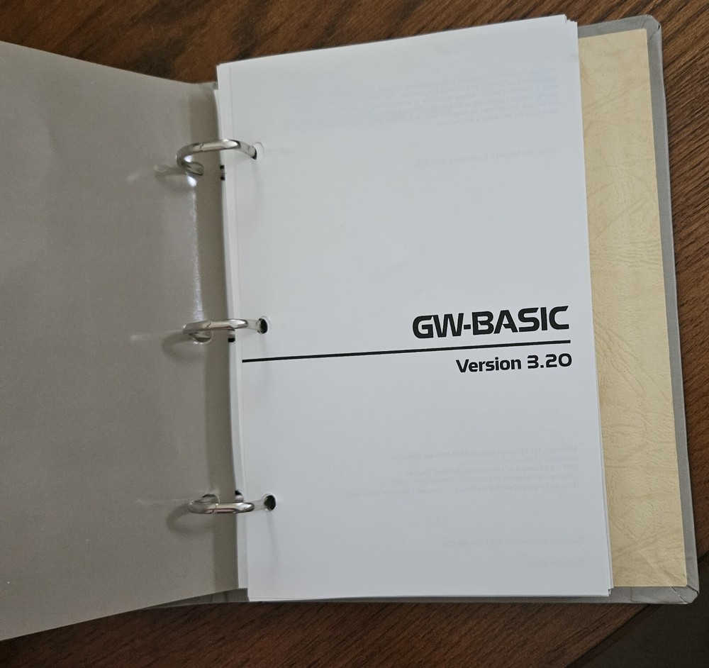 Hyundai Personal Computer Systems MS-DOS Version 3.2 Binder Book GW- Basic