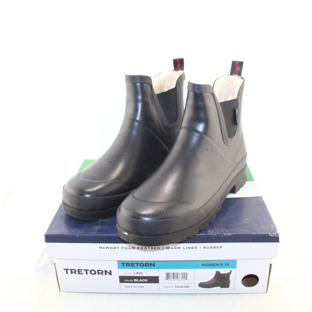 TRETORN womens  pull on winter boots Multi shoe sizes black rubber upper NEW