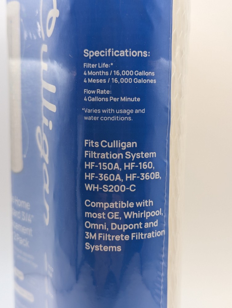 Culligan S1A Whole Home Water Filter 2-Pack 3/4" 20 Micron Standard Replacement