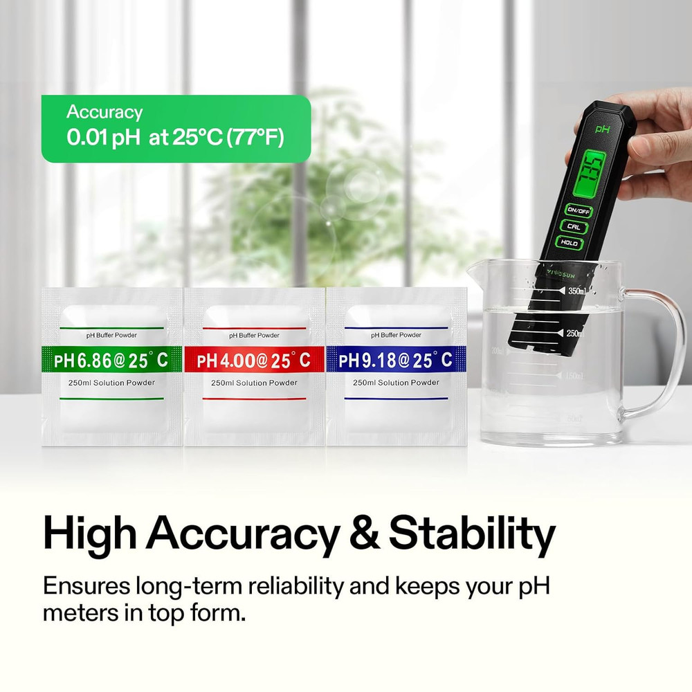 VIVOSUN 18-Pack Ph Meter Buffer Solution Powder, Ph 6.86/4.00/9.18, Ph Buffer