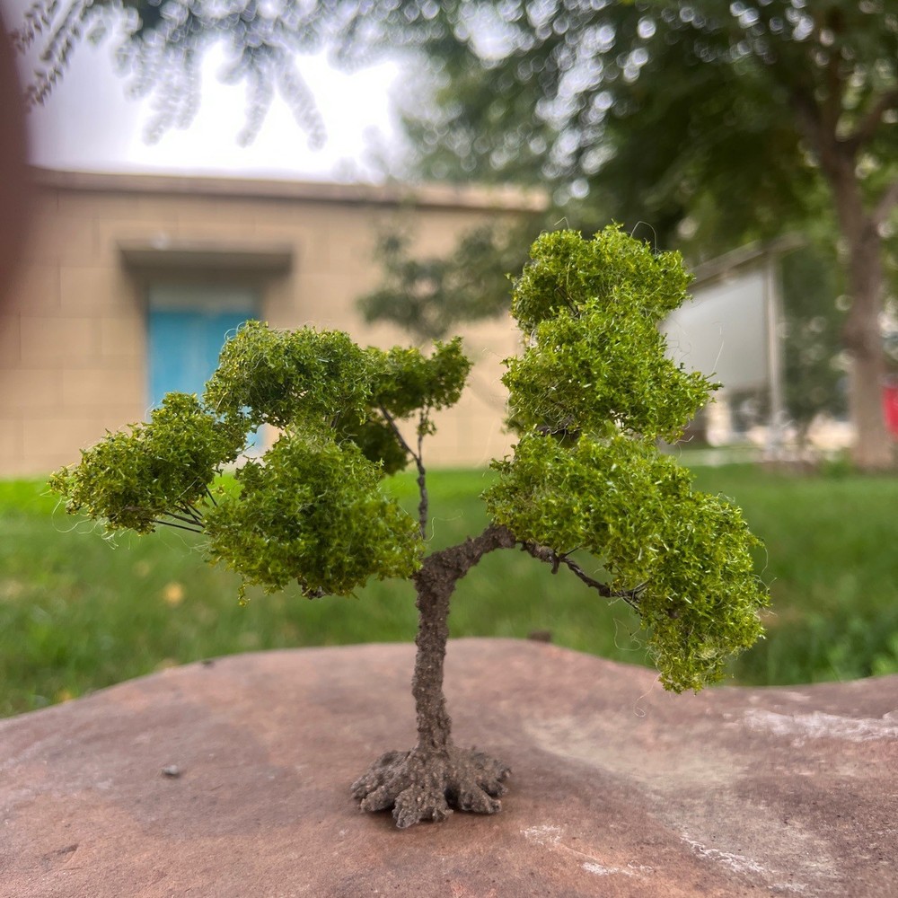 15cm Wire Scene Tree Decoration Mesh Model Tree Mini Landscape With Base