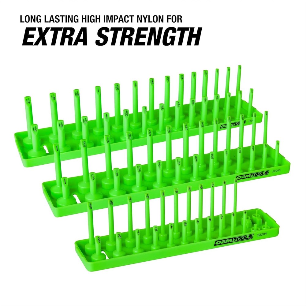 Durable 6PC Socket Organizer for Toolbox - Stable Base & Quick Size Finding