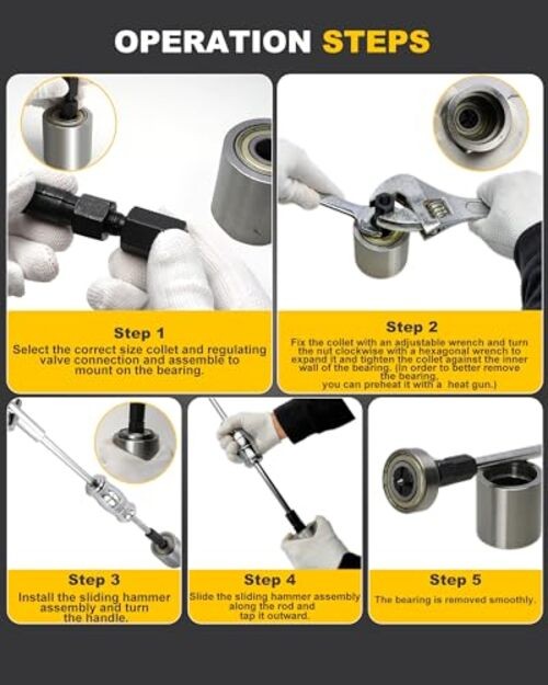 12pcs Bicycles Blind Hole Bearing Puller Set with Slide Hammer Internal