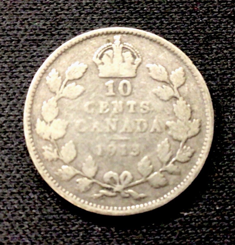 1913 Canada Silver 10 Cent! ENN Coins