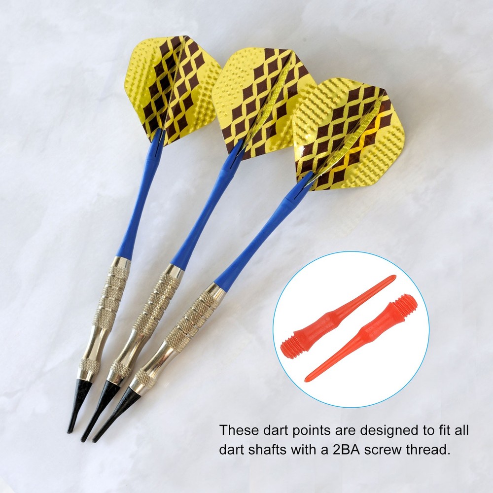 60Pcs 2BA Thread Plastic Soft Dart Tips Replacement Dart Accessories, Red