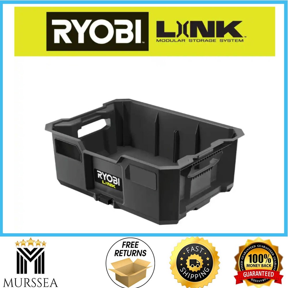 RYOBI STM104 LINK Tool Crate – Stackable, 50 lb Capacity, Impact-Resistant