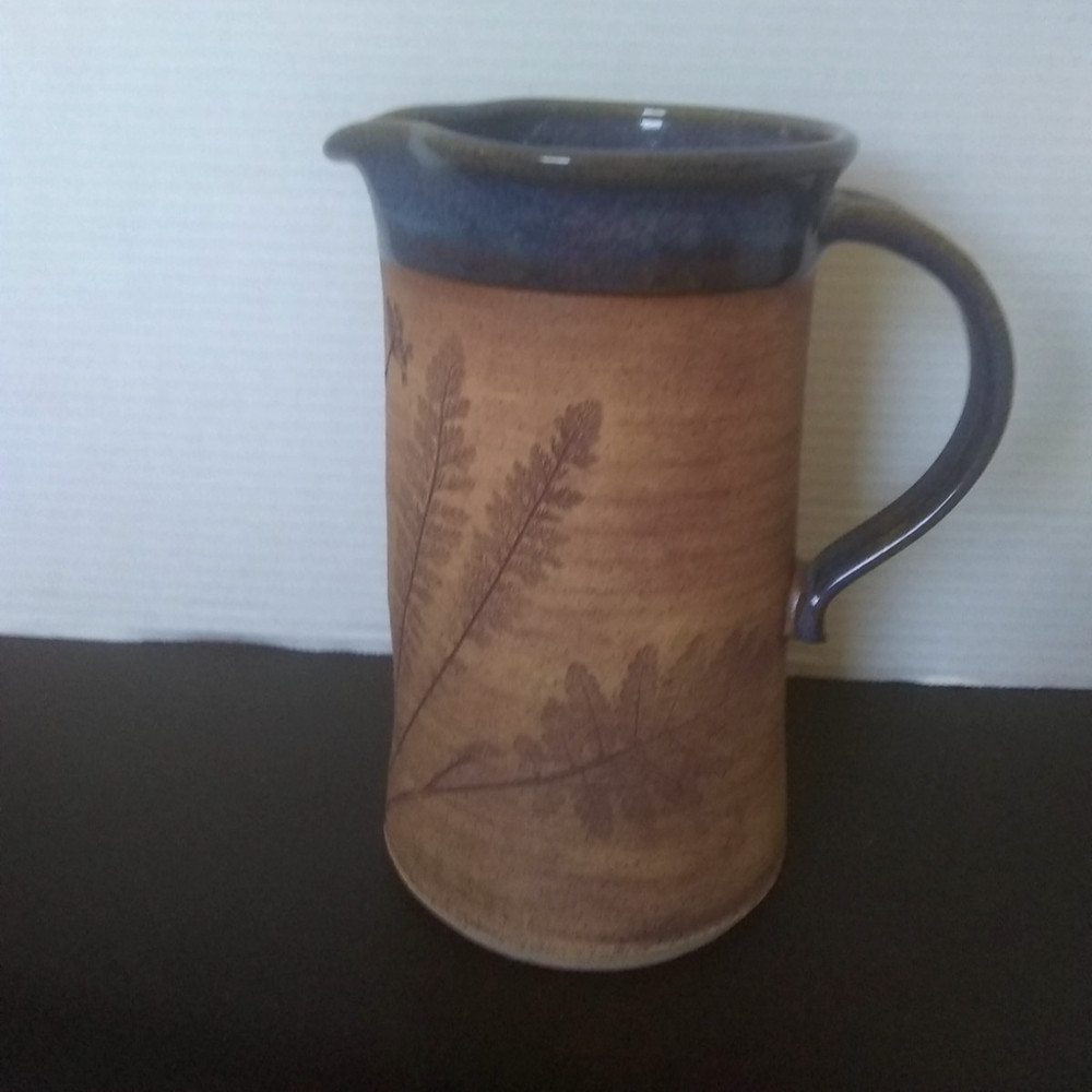 Artist Signed Stoneware Hand Crafted Pottery Pitcher