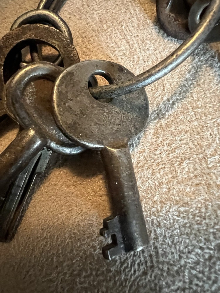 Vintage SKELETON KEYS & FLAT KEYS Assorted on Ring
