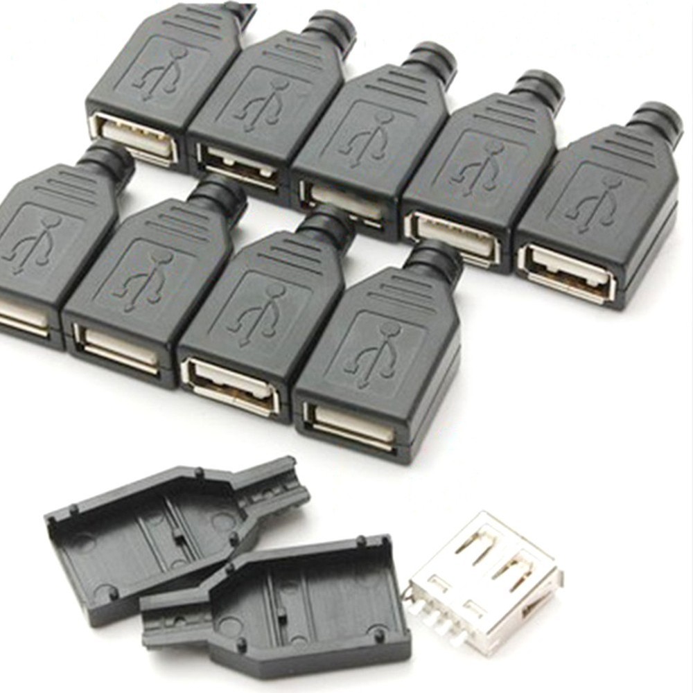 Accessories USB Female Socket Connector Shell USB 2.0 5V Mobile Female Socket