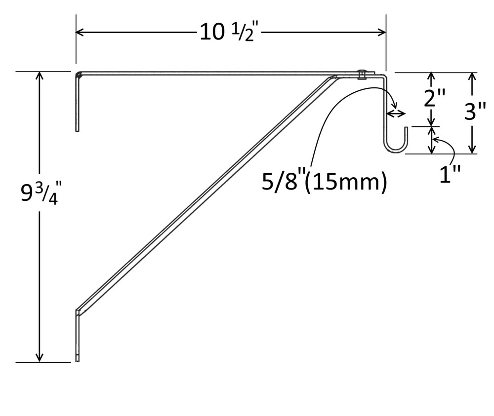 OVAL Closet Rod Shelf Bracket | Adjustable for Rear Cleat Strip | White | 1 Pack