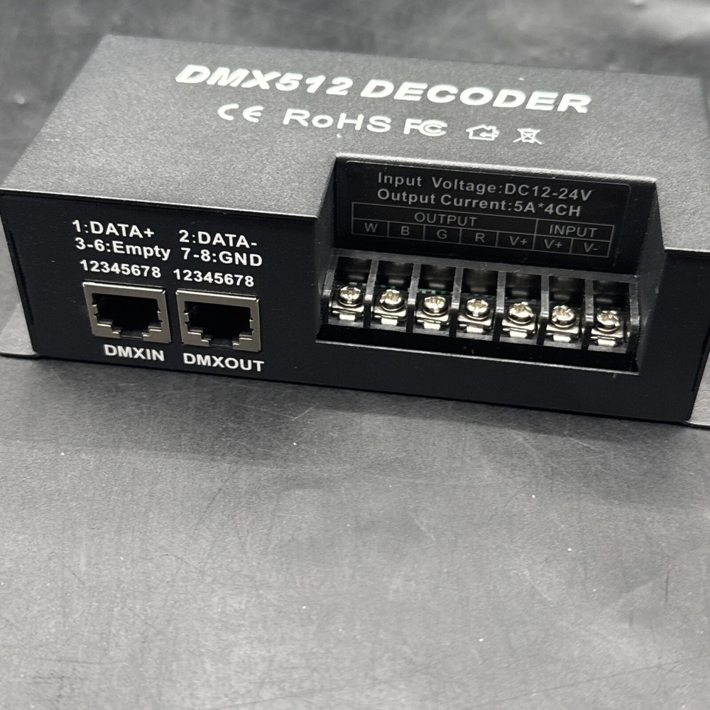 4 Channel DMX Decoder RGBW PWM DMX512 Dimmer Driver LED Strip Light Controller