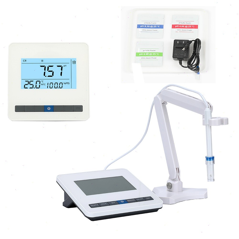 Benchtop pH Tester with PH Buffer Powder Range -999～1999mv 3 Points Calibration