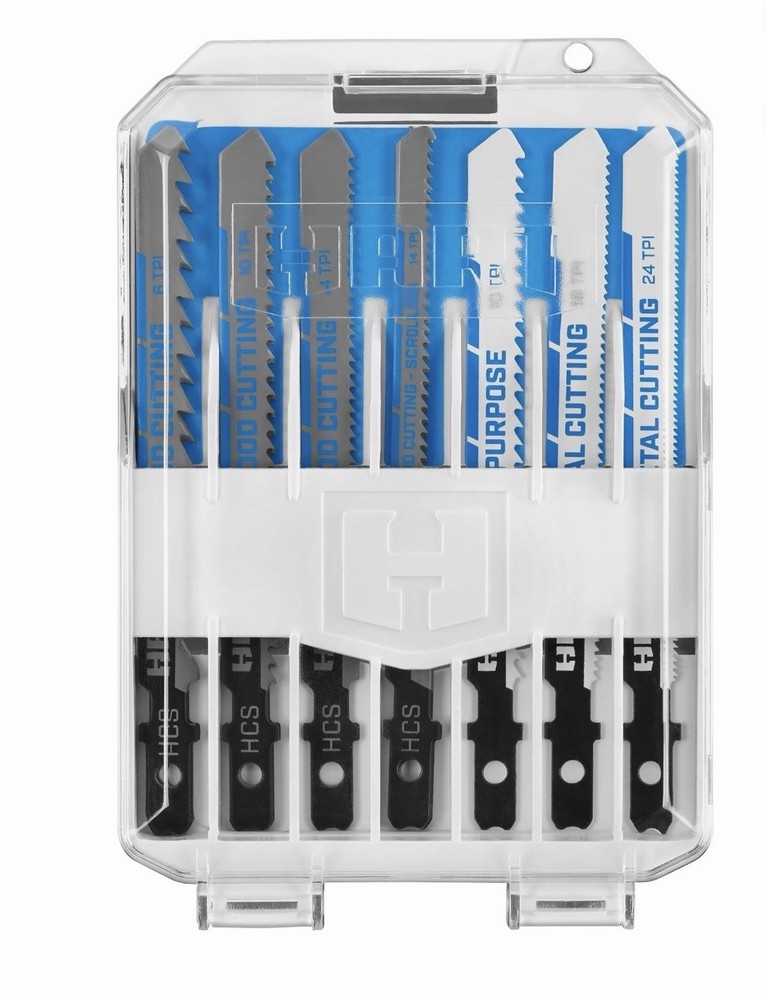 HART 10-Piece Assorted Jigsaw Blade Set with Storage Case