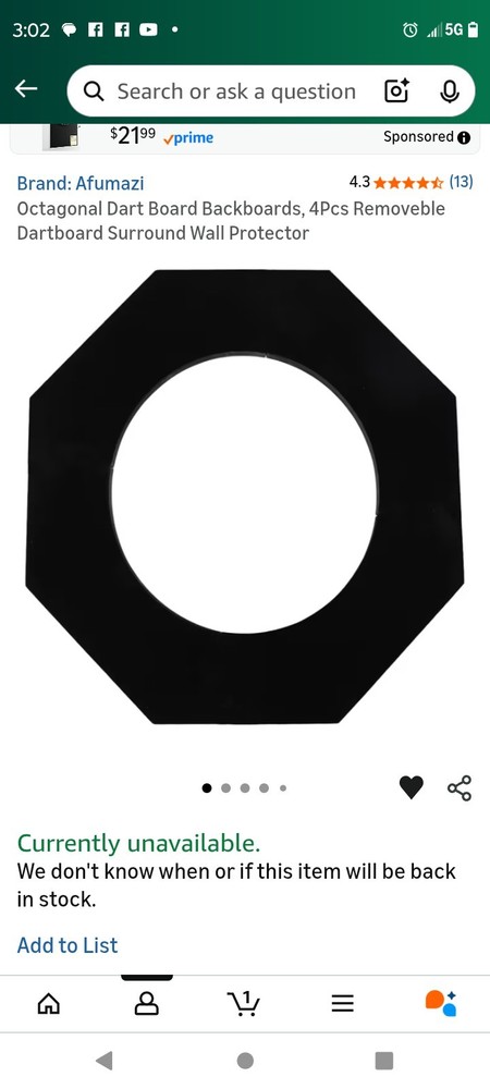 Octagonal Dart Board Backboards 4Pcs Removeble Dartboard Surround Wall Protector