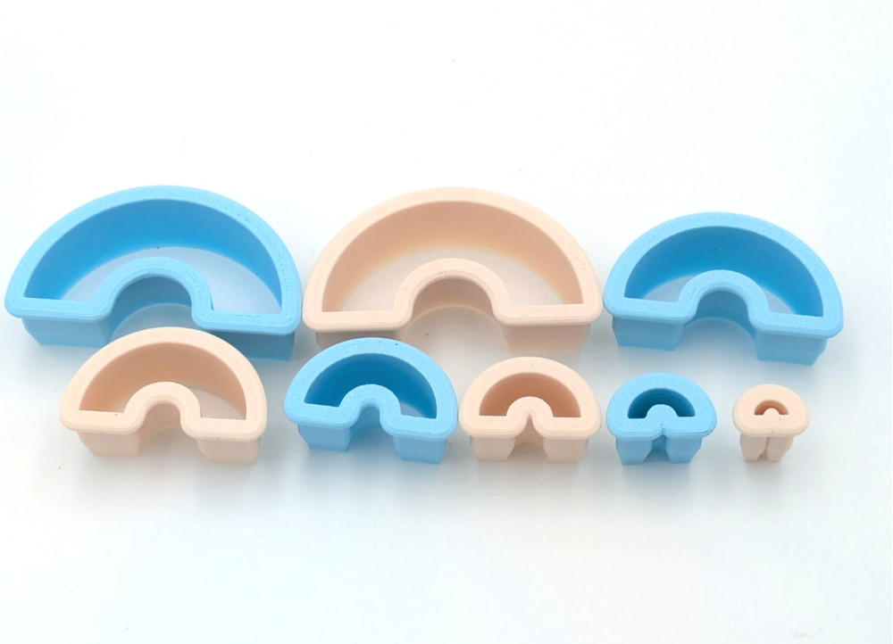 Rainbow Clay Cutter Shape Set ~ Polymer Crafting Tool ~ Outline