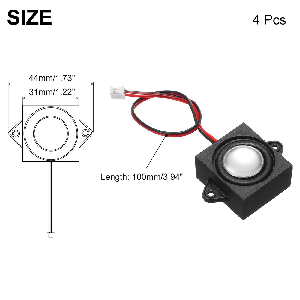 4Pcs Speaker 3 Watt 4 Ohm Mini Speaker Micro Speaker with JST-PH2.0 Interface