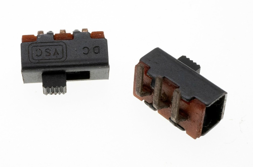 100 Pcs, YSC 2 Position 3Pins SPDT Right Angle Panel Mount Slide Switch, DC